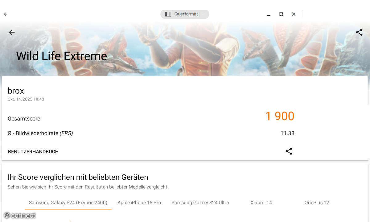  Acer Chromebook Plus 516 im Test: Screenshot Benchmark