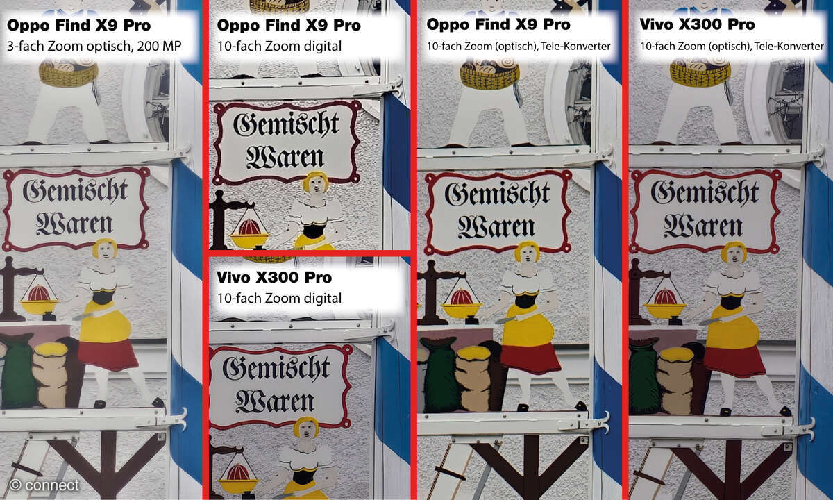 Bildvergleich Oppo Find X9 Pro vs Vivo X300 Pro 10x-Zoom
