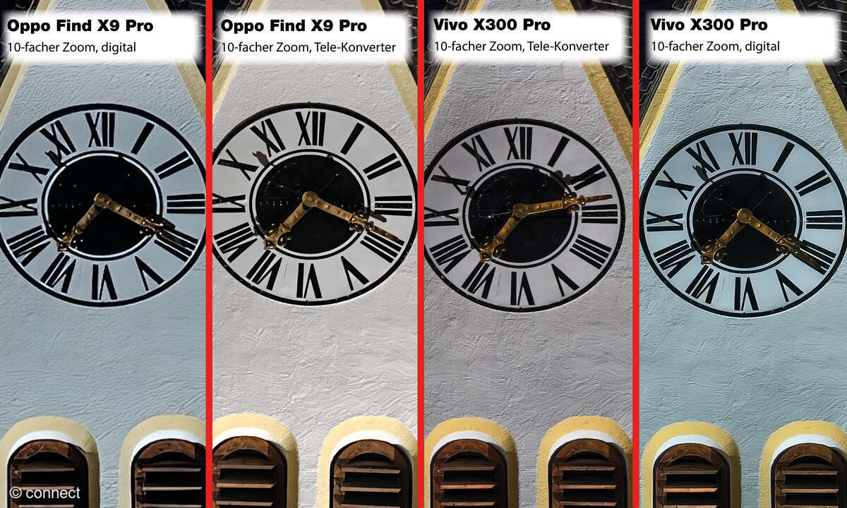 Bildvergleich Oppo Find X9 Pro vs Vivo X300 Pro 10x-Zoom Nacht