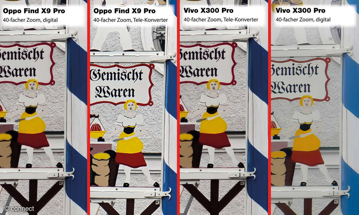 Bildvergleich Oppo Find X9 Pro vs Vivo X300 Pro 40x-Zoom