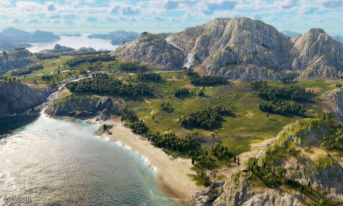 Wir beginnen auf einer leeren Insel – und platzieren wie seit Anno 1602 zuerst einen Kontor.