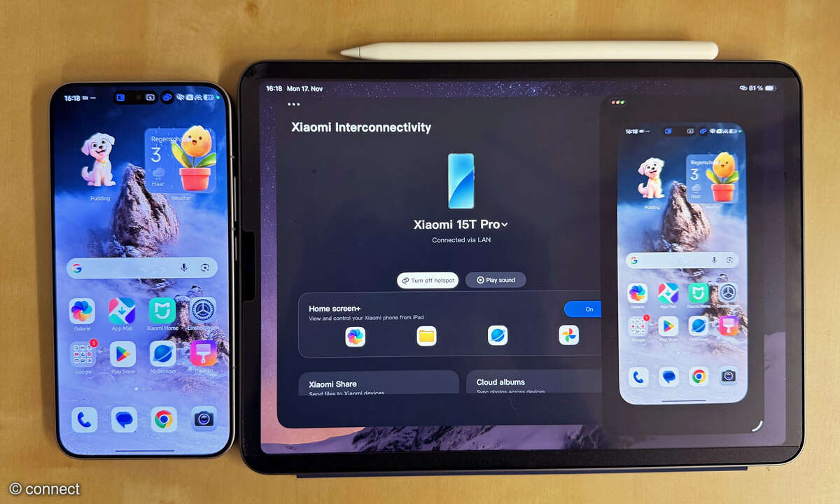 Xiaomi 15T Pro auf dem iPad gespiegelt