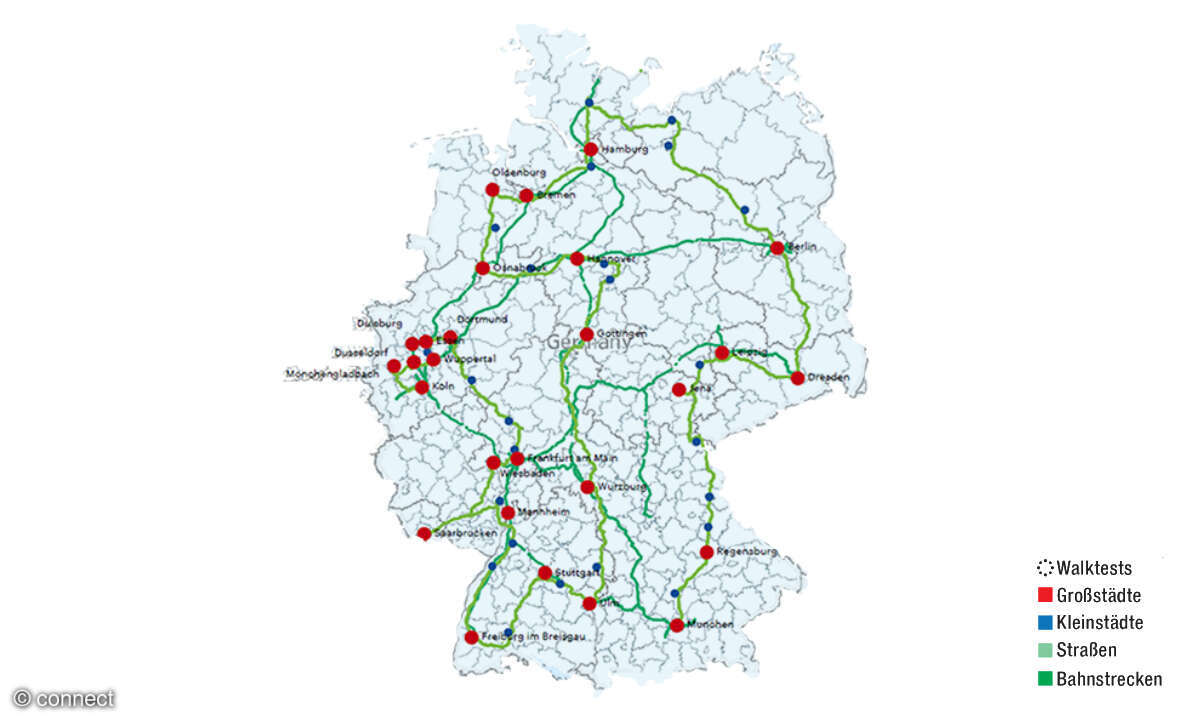Mobilfunknetztest 2026: Testroute Deutschland