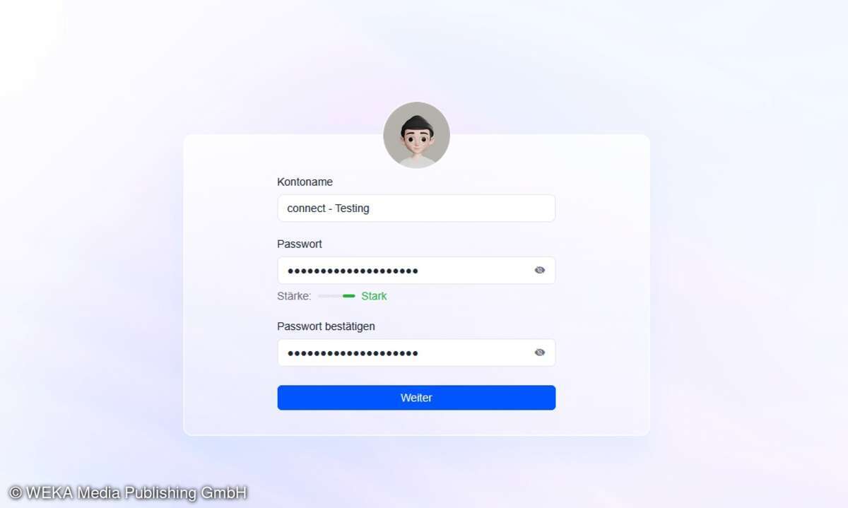 Das Anlegen des Administratorkontos ist unumgänglich.