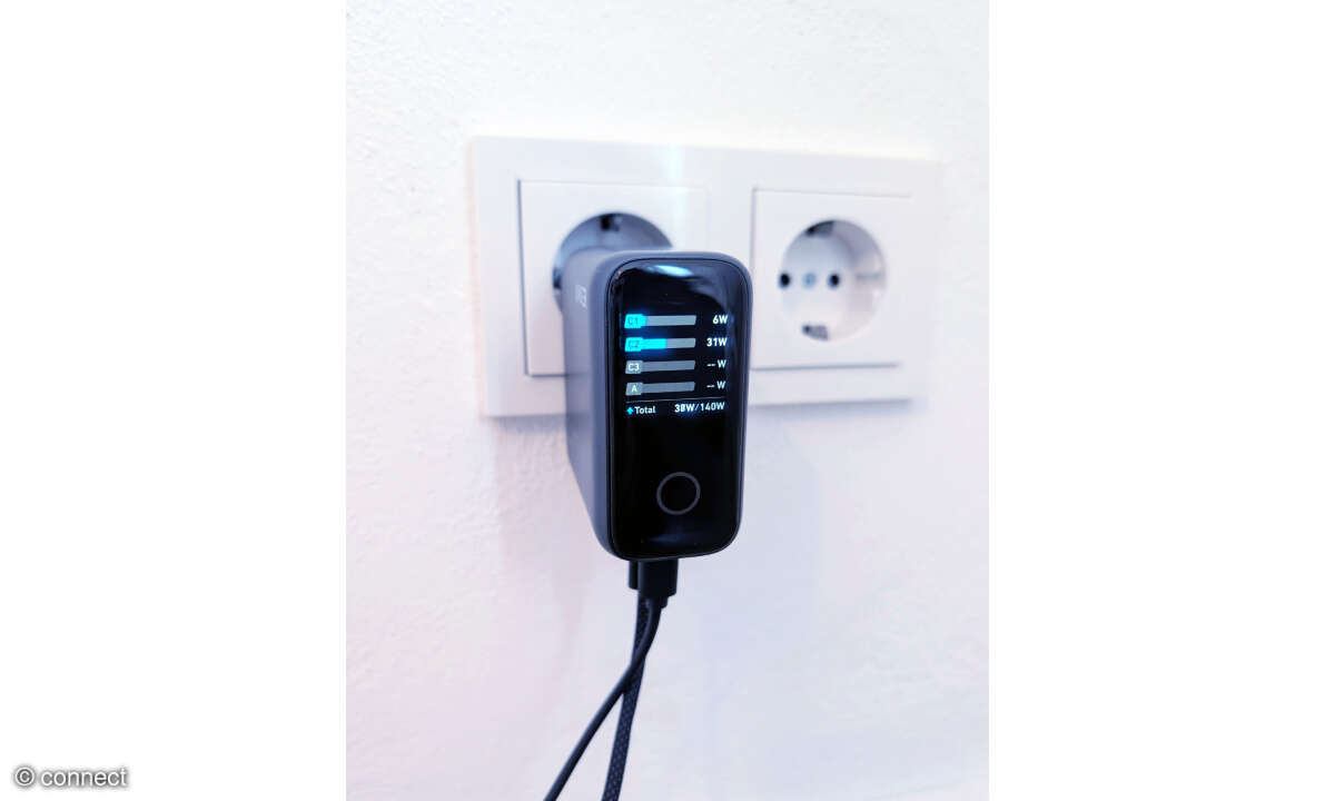 Anker-Ladegerät 140W im Test: Eingesteckt