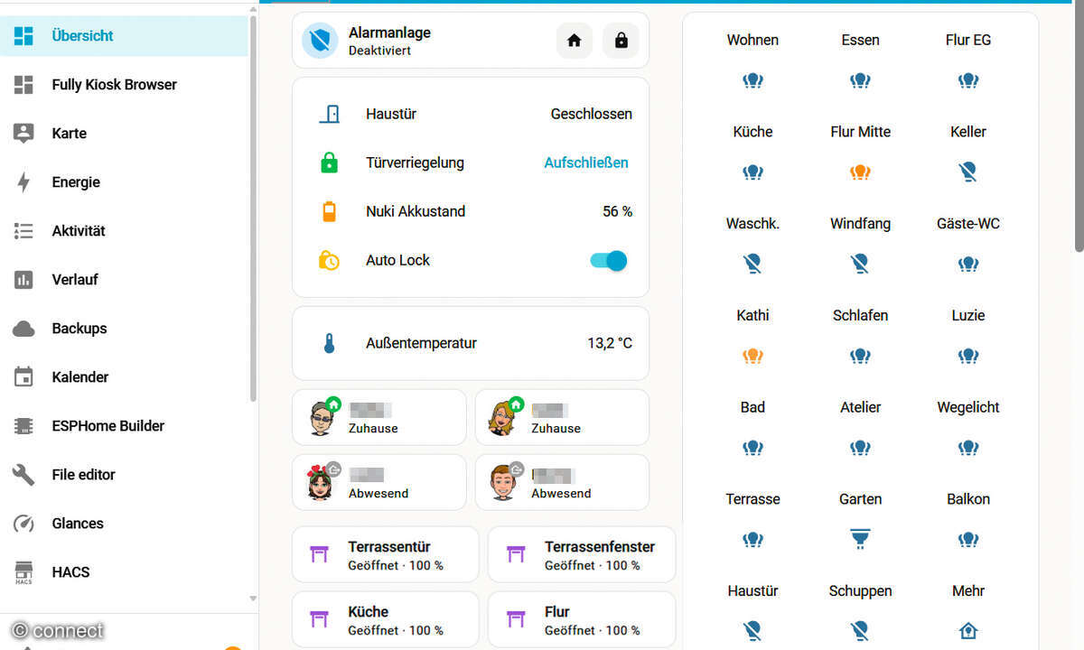Self-Hosting-Lösungen: Screenshot Home Assistant