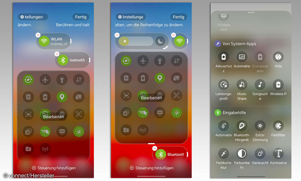 Samsung One UI 8.5 Beta Screenshots Anpassungen Schnelleinstellungen
