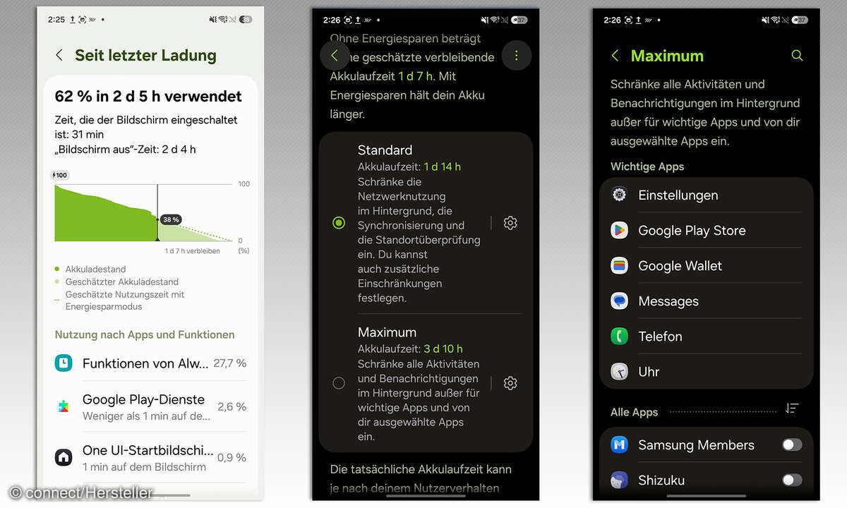 Samsung One UI 8.5 Beta Screenshots Akku Anpassungen