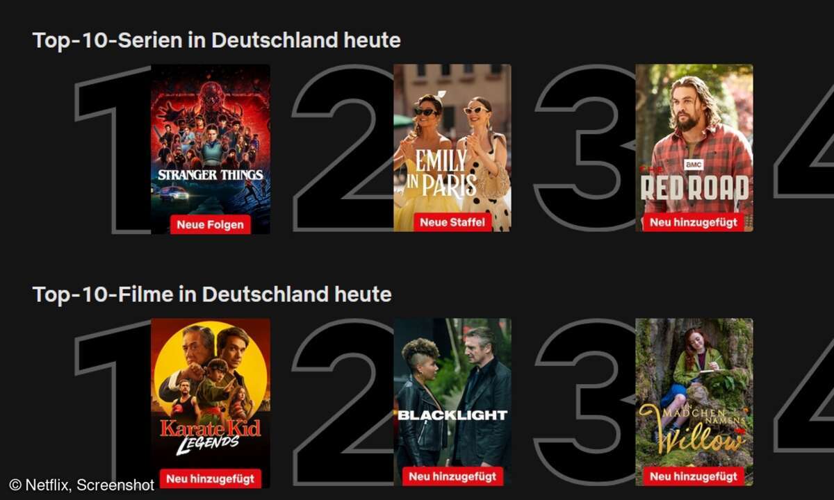 Die aktuellen Top 10 auf Netflix.