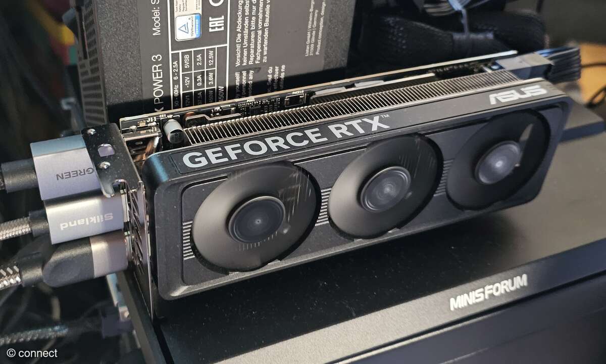 Ein eGPU-Aufbau: Ohne komplizierte Basteleien gibt's schnell die gewünschten Ergebnisse.