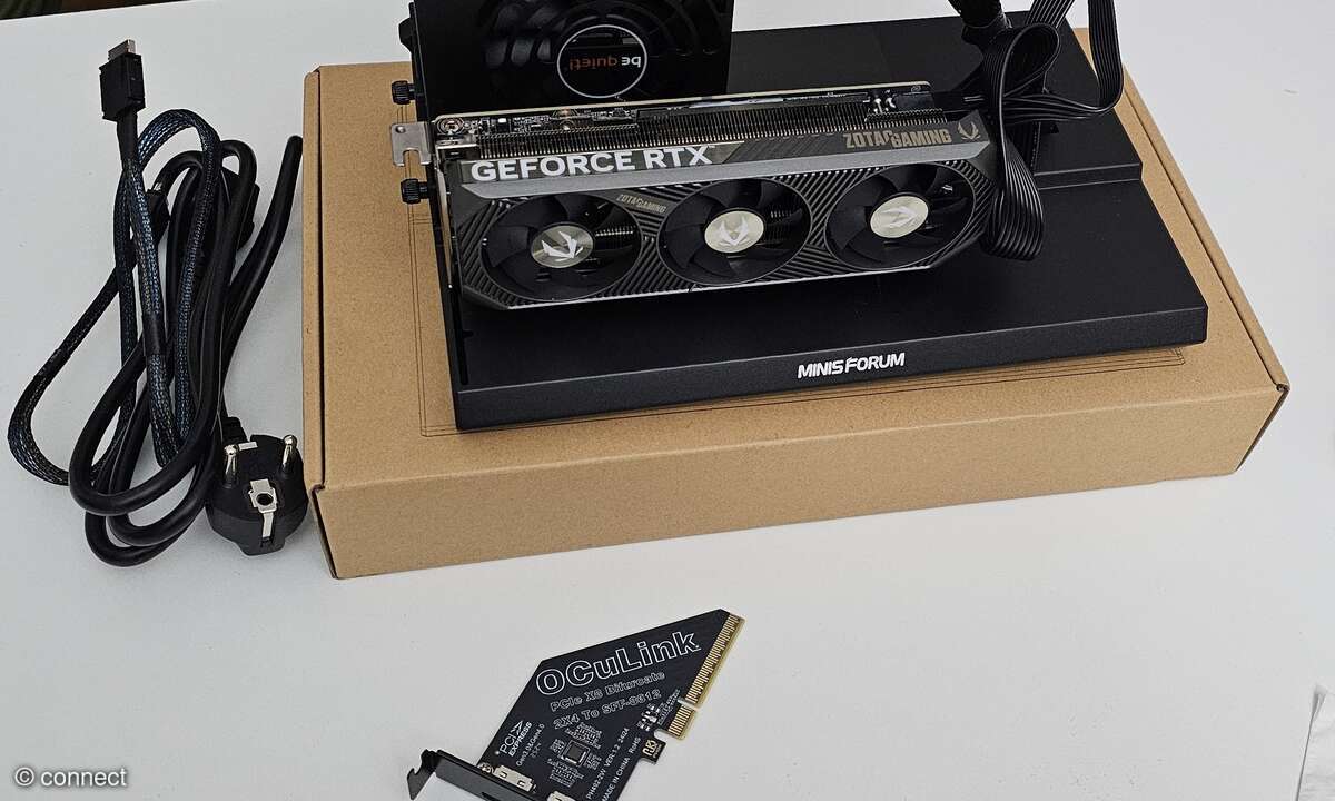 Erweiterungskarte, Netzteil, GPU und ein Dock: So rüsten Sie eine externe Grafikkarte nach.