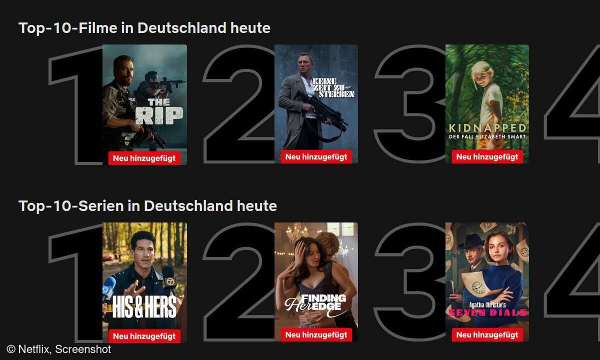 Die aktuellen Top 10 auf Netflix.