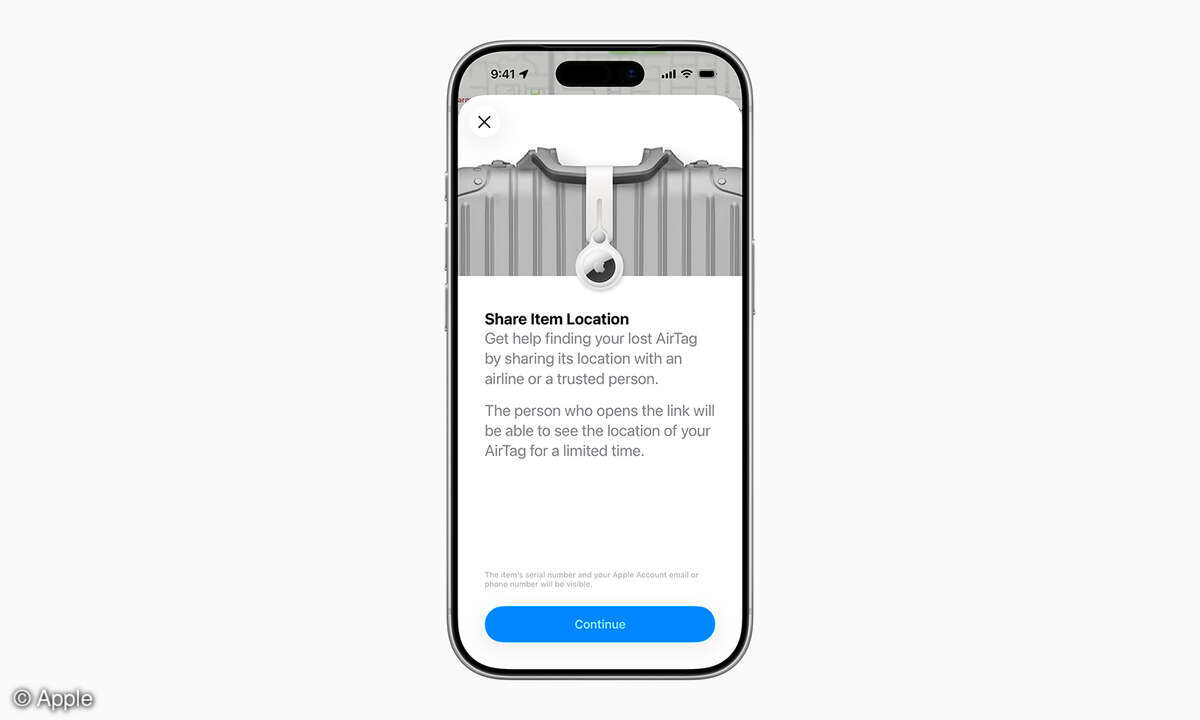 Apple AirTag Objektstandort teilen