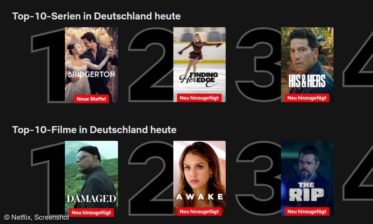 Netflix Top 10 vom 30.1.2026