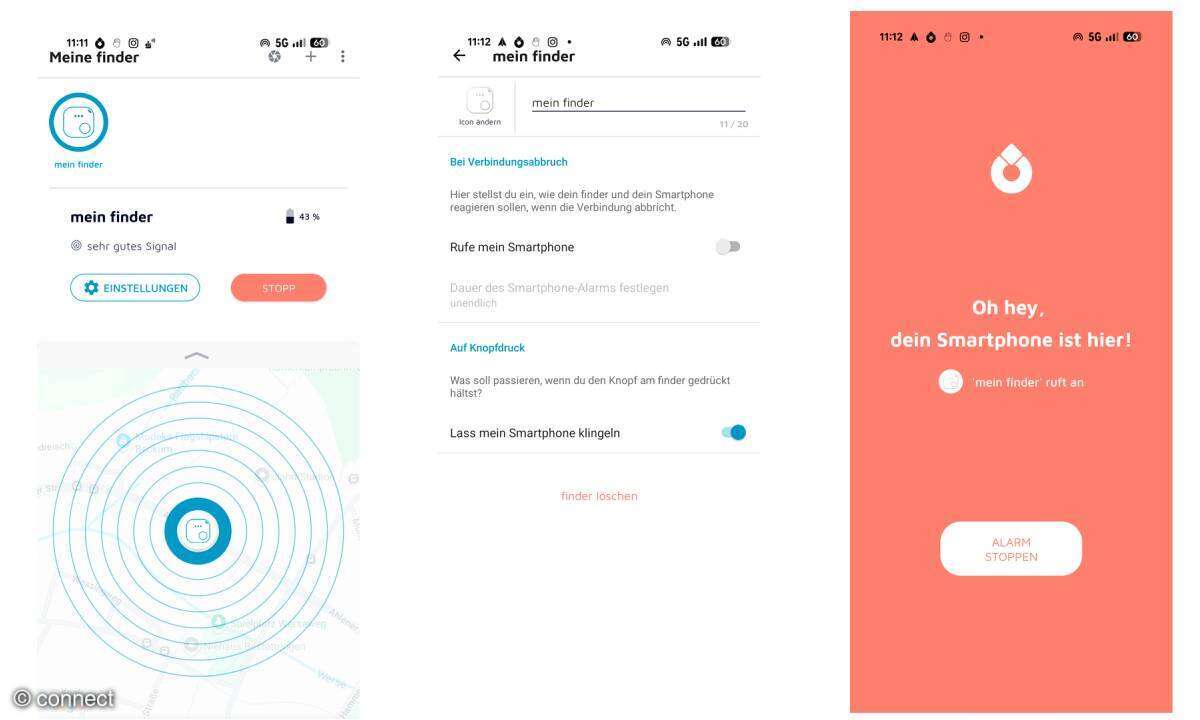 Musegear Finder Recharge im Test: Screenshots App