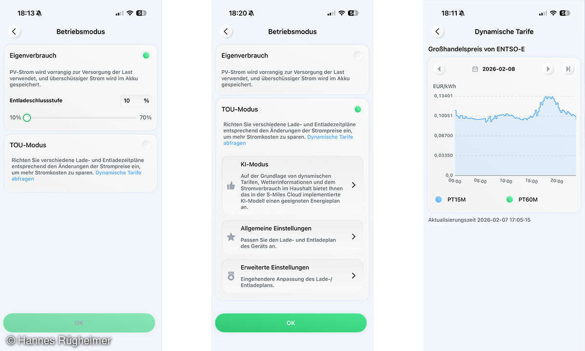 Hoymiles HiBattery 1920AC im Test: Screenshots 7-9