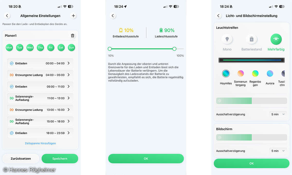 Hoymiles HiBattery 1920AC im Test: Screenshots 10-12