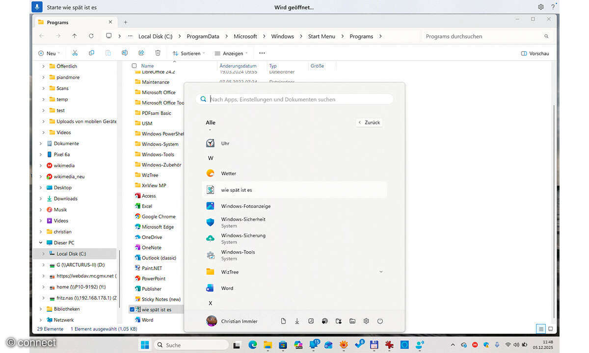 Windows der Zukunft: Skript Wie spät ist es Screenshot