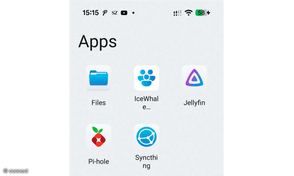 Eigener Heimserver mit ZimaOS: Screenshot App für Andioid und iOS