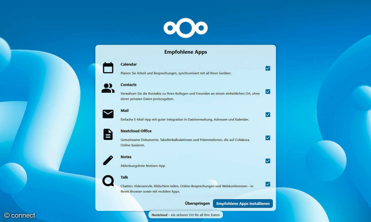 ZimaOS: Screenshot Nextcloud