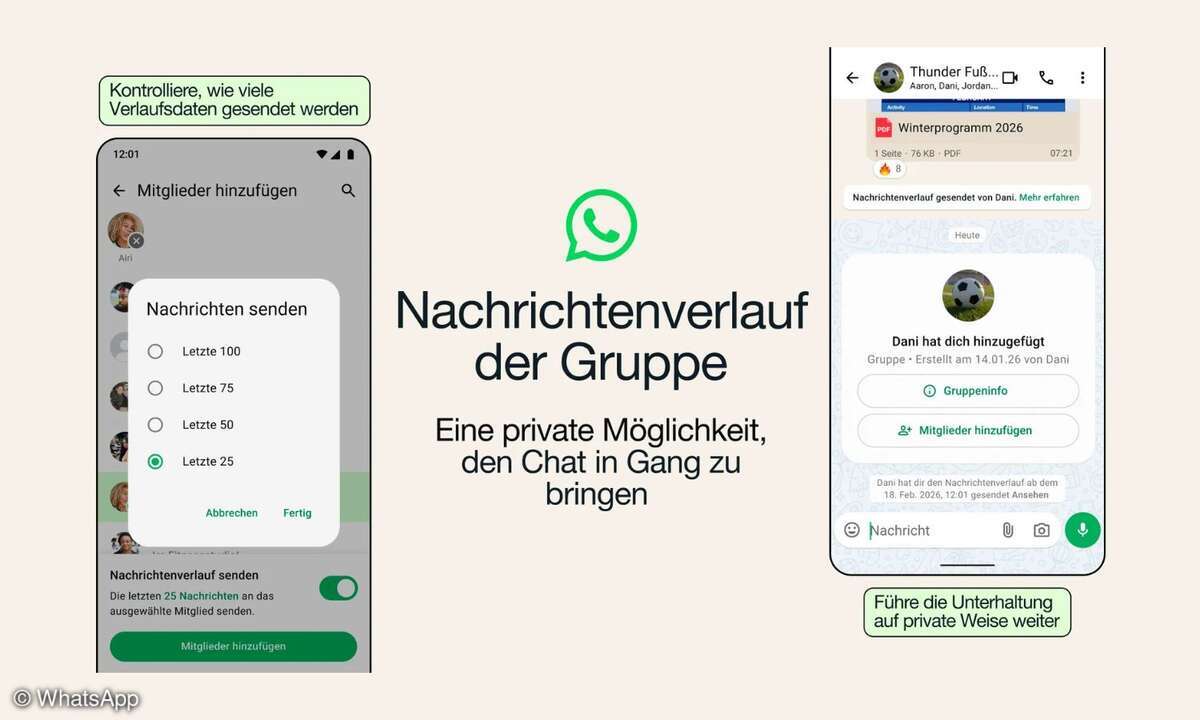 WhatsApp Geteilter Gruppenverlauf