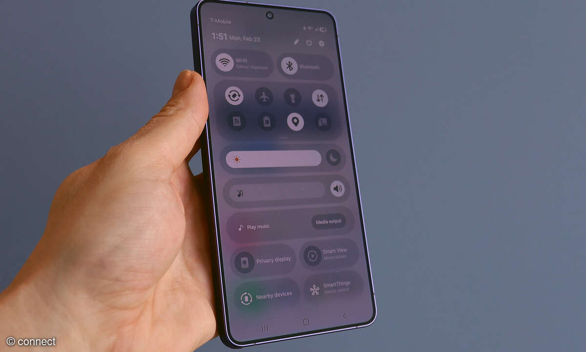 Samsung Galaxy S26 Ultra Blickschutz Schnelleinstellungen