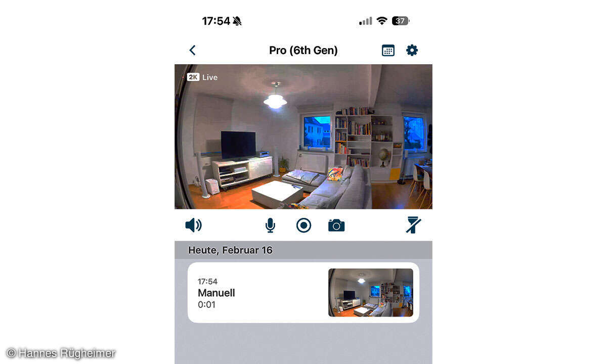 Arlo Pro 6 im Test: App Screenshot