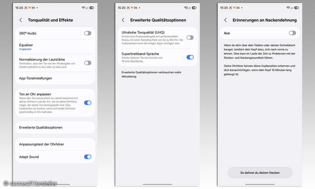 Samsung Galaxy Buds 4 Pro Test Screenshot Features