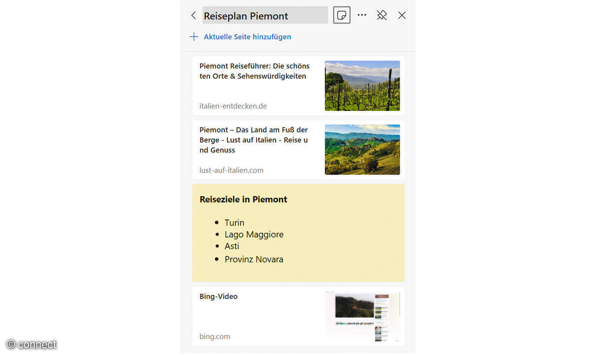 Effizient online arbeiten: Screenshot Sammlung MS Edge
