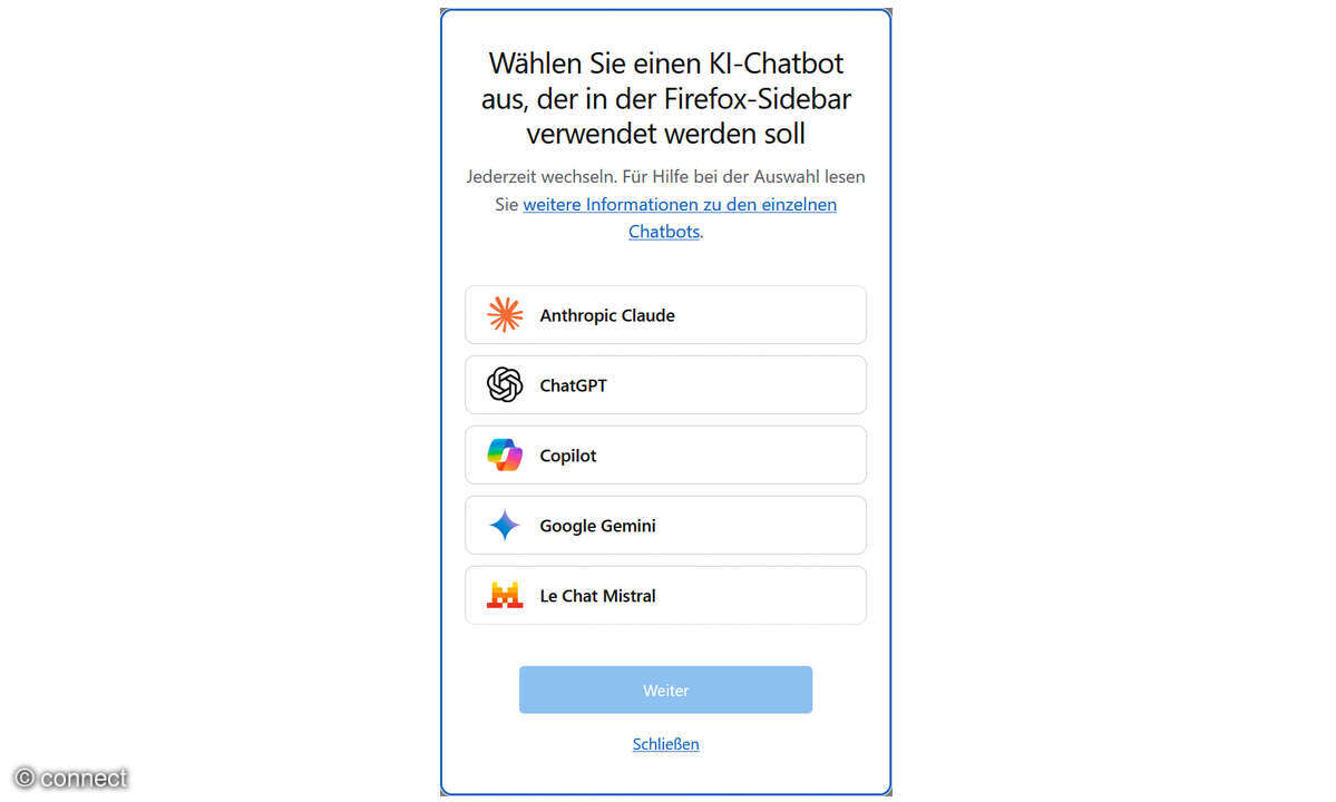 Effizient online arbeiten: Screenshot Firefox Sidebar KI-Chatbots