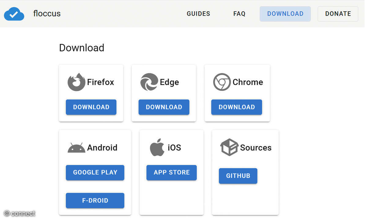 Effizient online arbeiten: Screenshot Floccus
