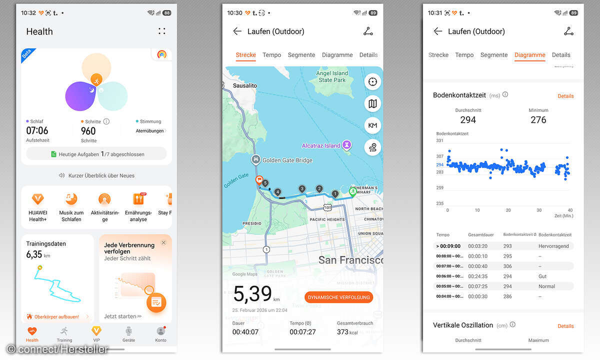 Huawei Watch GT Runner 2 Test Screenshots Health-App