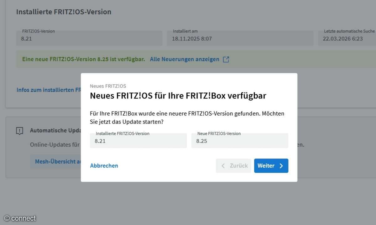 Für erste Kabelmodelle gibt es das neue FritzOS 8.25.