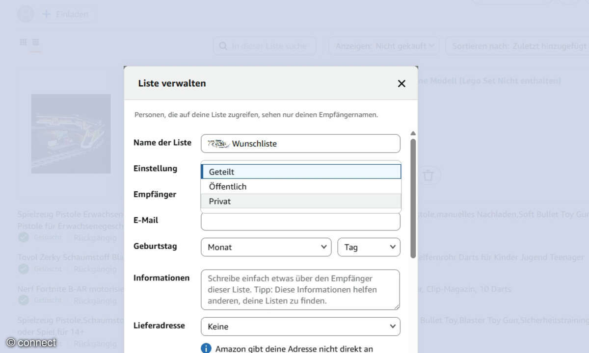 Wer Wunschlisten bei Amazon pflegt, wird über eine Änderung informiert, die potenzielle Risiken birgt.