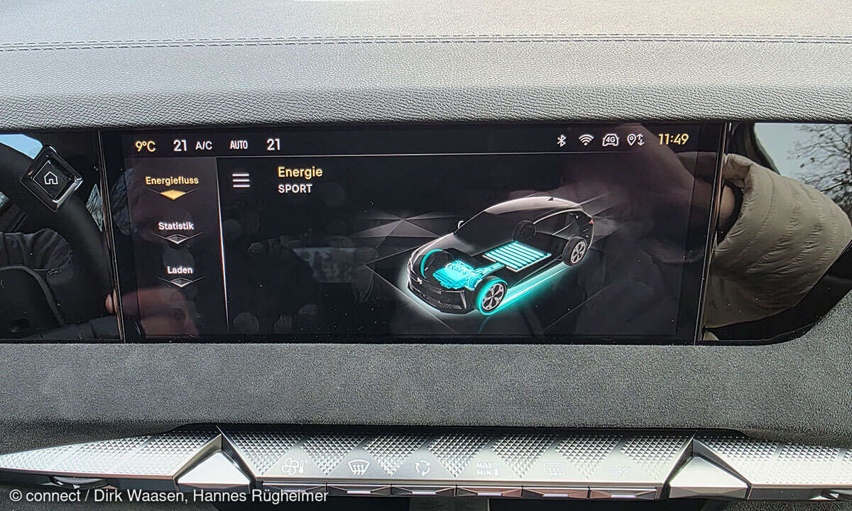 DS N° 4 Electric im Test: Infotainment-Display