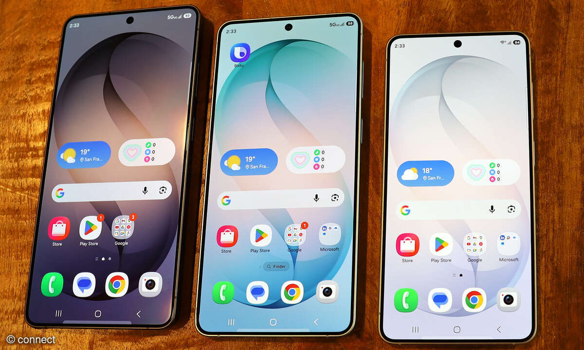 Samsung Galaxy S26 Ultra, S26+ und S26 Gößenvergleich