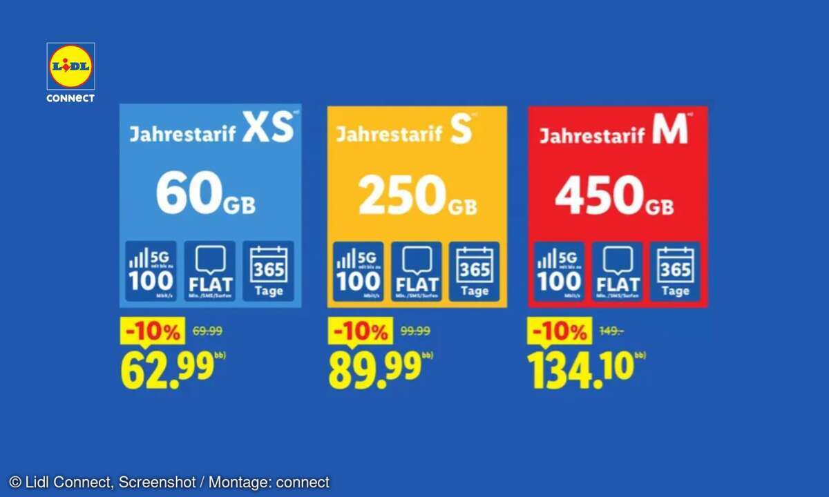 Lidl Connect Jahrestarife Angebot