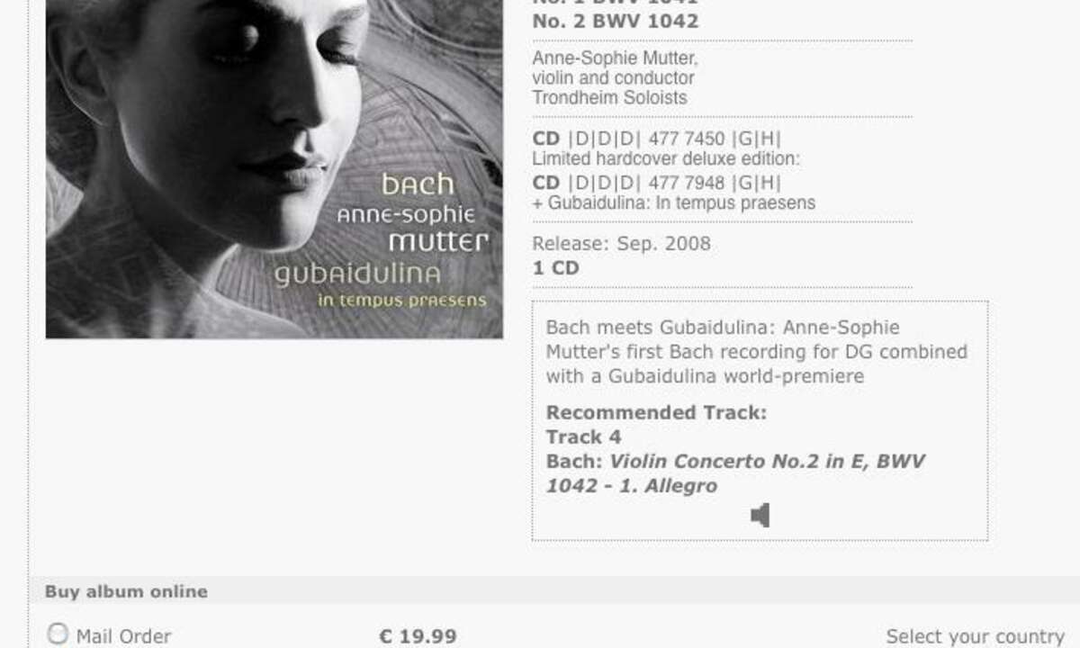 Bach Anne-Sophie Mutter