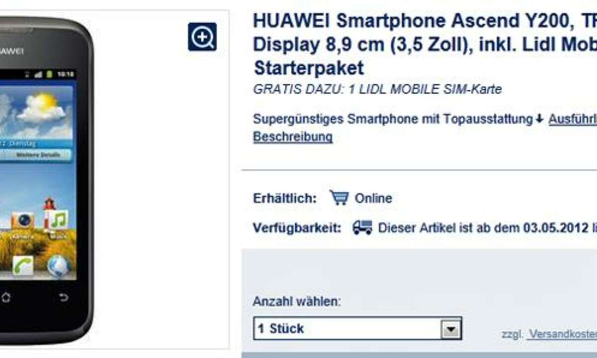 Lidl Angebot, Huawei Ascend Y200