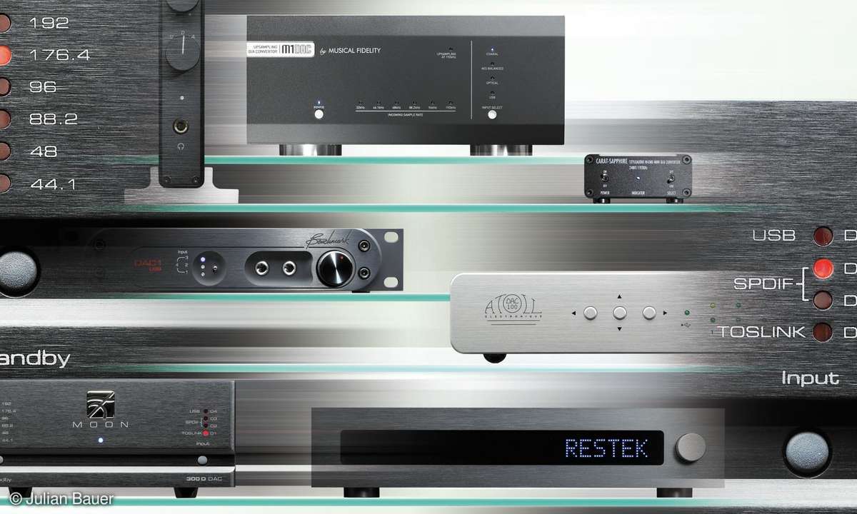 D/A-Wandler Atoll DAC 100, Benchmark DAC1 USB, Moon 300 D, Musical Fidelity M1, NuForce Icon HDP, Restek MDAC+, Styleaudio Carat-Sapphire