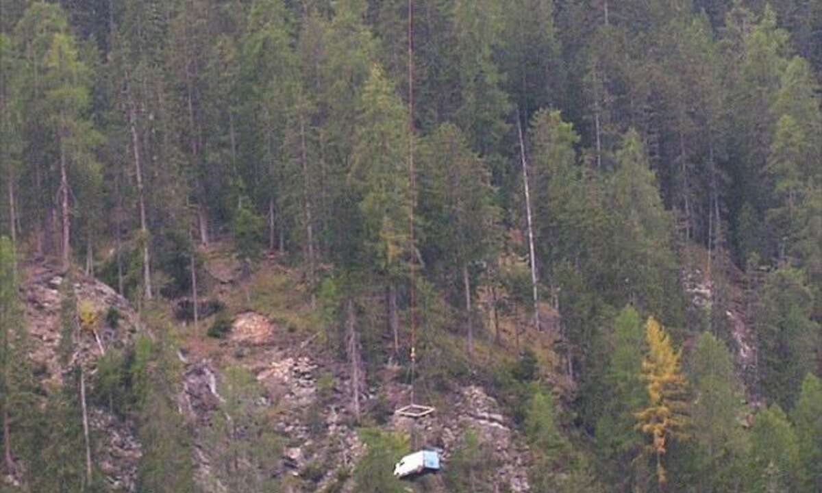Van-Transport mit Hubschrauber