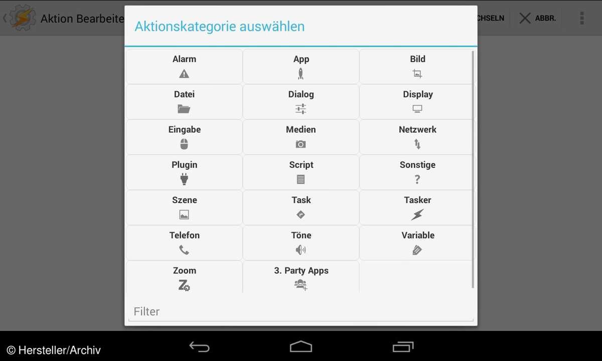 Tasker - Einstellungen
