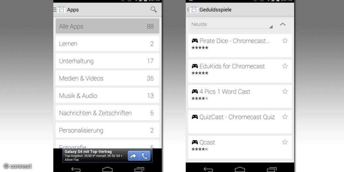 Chromecast Apps - Cast Store für Chromecast