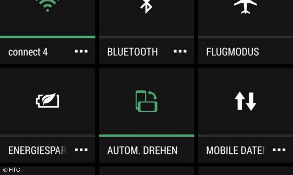 HTC One M8,Quick-Settings-Menü