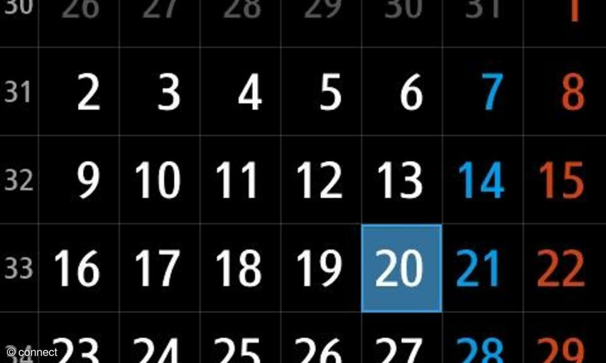 Bada-Screen Messaging Kalender