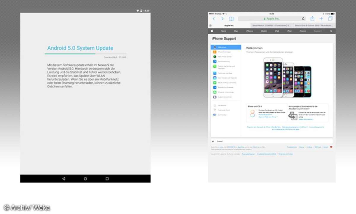 Android vs. iOS: Systempflege