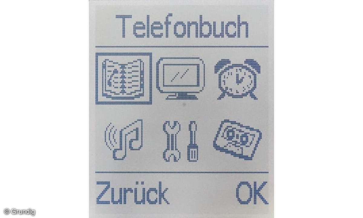 Grundig D350A Hauptmenü