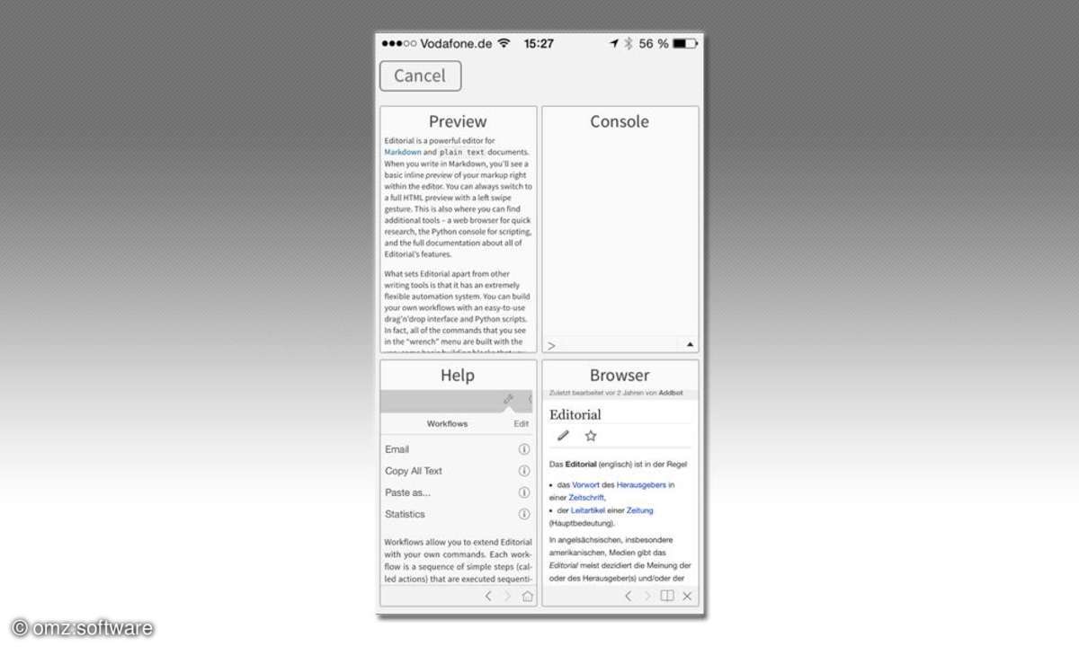 Editorial-App fürs iPhone