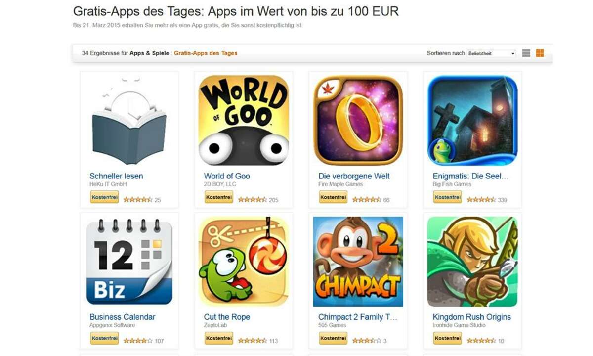 Screenshot: Amazon Gratis-Apps
