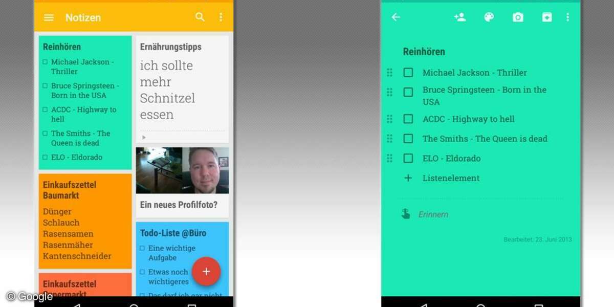 GoogleNotizen Screenshots